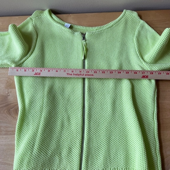 PER SE SWEATER L OPEN KNIT BACK ZIP CASUAL CHIC SUMMERY BEACHY COASTAL GRANDMA - Picture 8 of 13